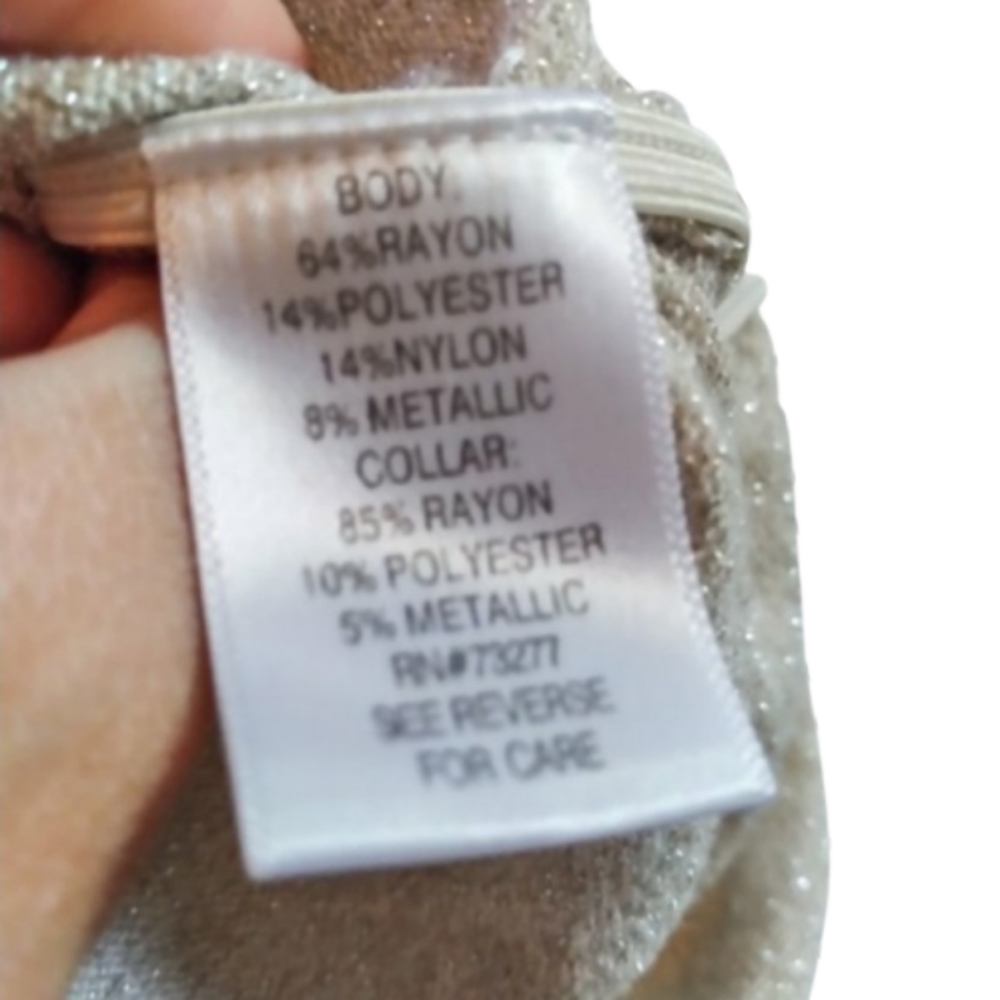 APT. 9 Metallic Cowl Neck Short Sleeve Ruched Sweater - Picture 10 of 14